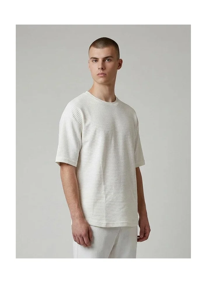 Marrakech Oversized Horizontal Ribbed Crew Neck T-Shirt