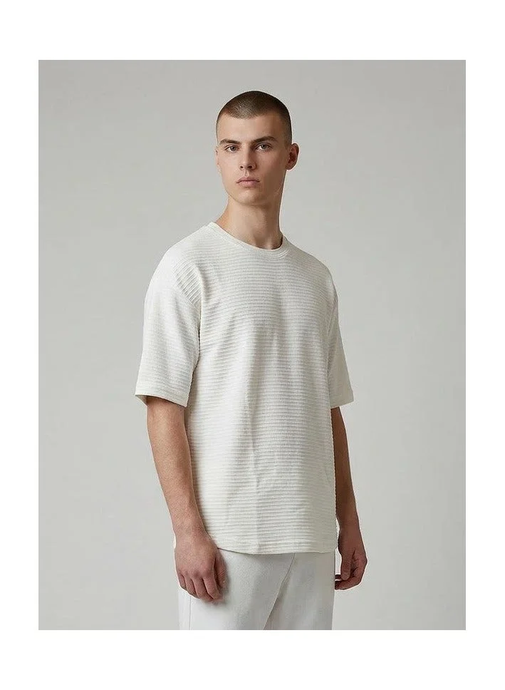 Marrakech Oversized Horizontal Ribbed Crew Neck T-Shirt