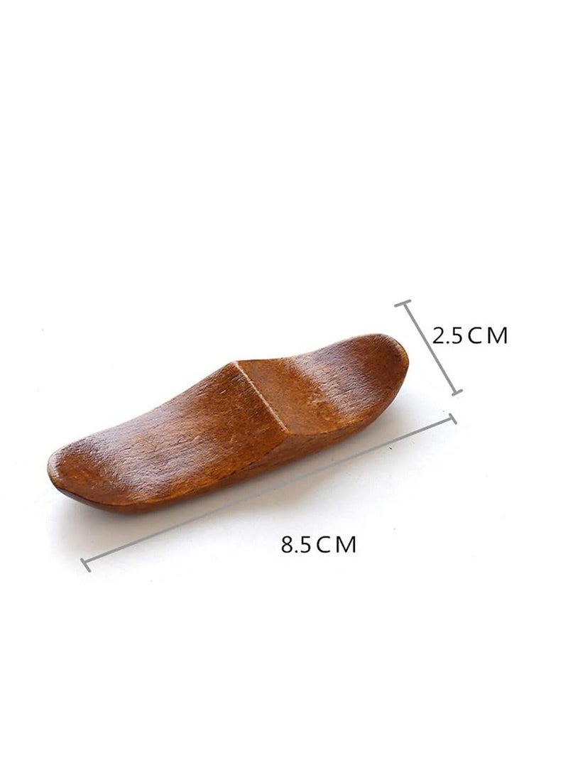 واي آند دي Wooden Spoon Chopstick Rest Set, Sushi Chopsticks Holder, Table Fork Simple Stand, Pillow Shape Stand for House Kitchen Tables Decoration Accessories 6PCS - Image 2