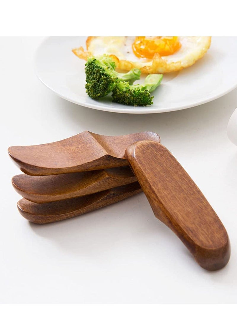 واي آند دي Wooden Spoon Chopstick Rest Set, Sushi Chopsticks Holder, Table Fork Simple Stand, Pillow Shape Stand for House Kitchen Tables Decoration Accessories 6PCS - Image 4