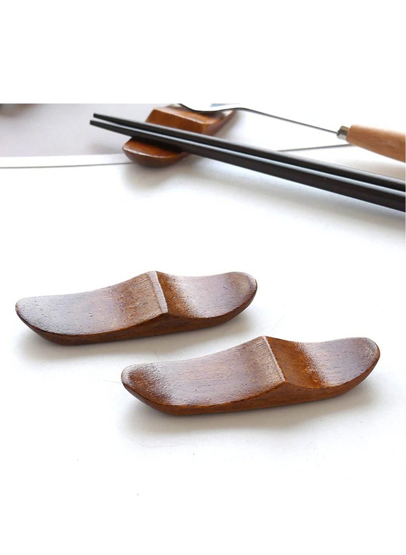 واي آند دي Wooden Spoon Chopstick Rest Set, Sushi Chopsticks Holder, Table Fork Simple Stand, Pillow Shape Stand for House Kitchen Tables Decoration Accessories 6PCS - Image 3