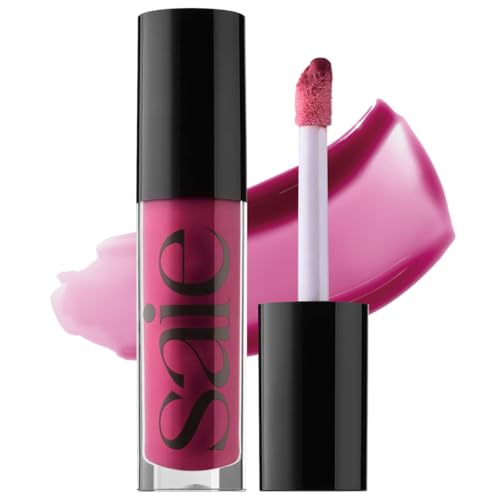 Saie Glossybounce Hydrating Lip Gloss and Tinted Lip Oil Hybrid with Hyaluronic Acid Jojoba Oil for NonSticky UltraShiny Plump Soft Lips Everyday Makeup Essential Dream 17 oz - Image 1