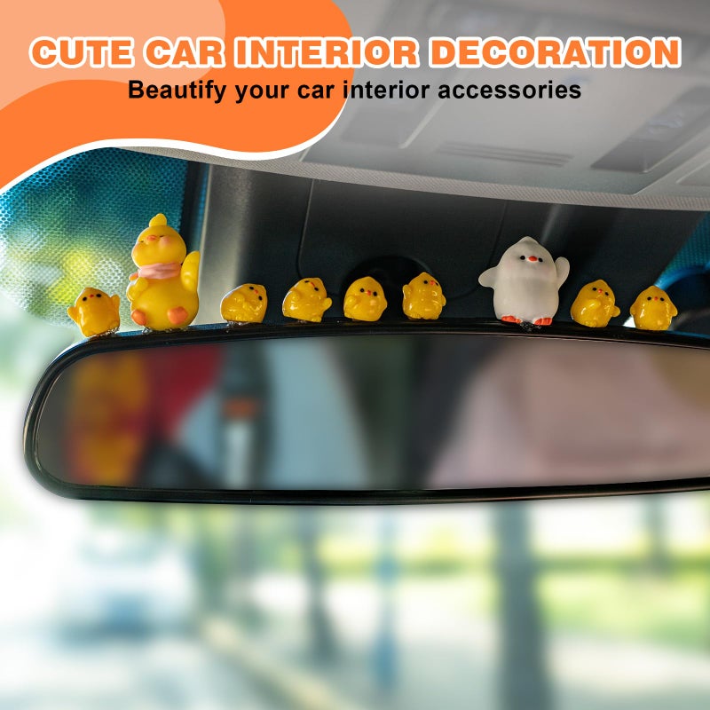 Generic Rislobx Cute Duck Car Dashboard Decor, 20PCS Mini Ducks Decor Car Dash Decorations Car Rear View Mirror Ornament Interior Accessories for Home Office  - Image 2