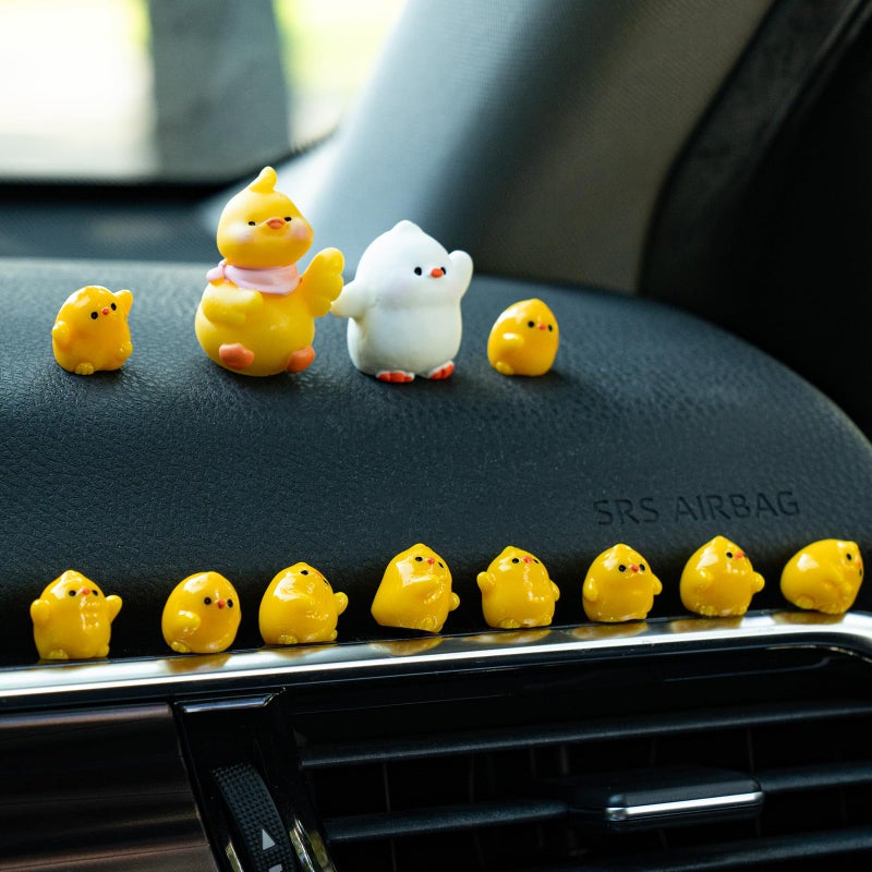 Generic Rislobx Cute Duck Car Dashboard Decor, 20PCS Mini Ducks Decor Car Dash Decorations Car Rear View Mirror Ornament Interior Accessories for Home Office  - Image 1