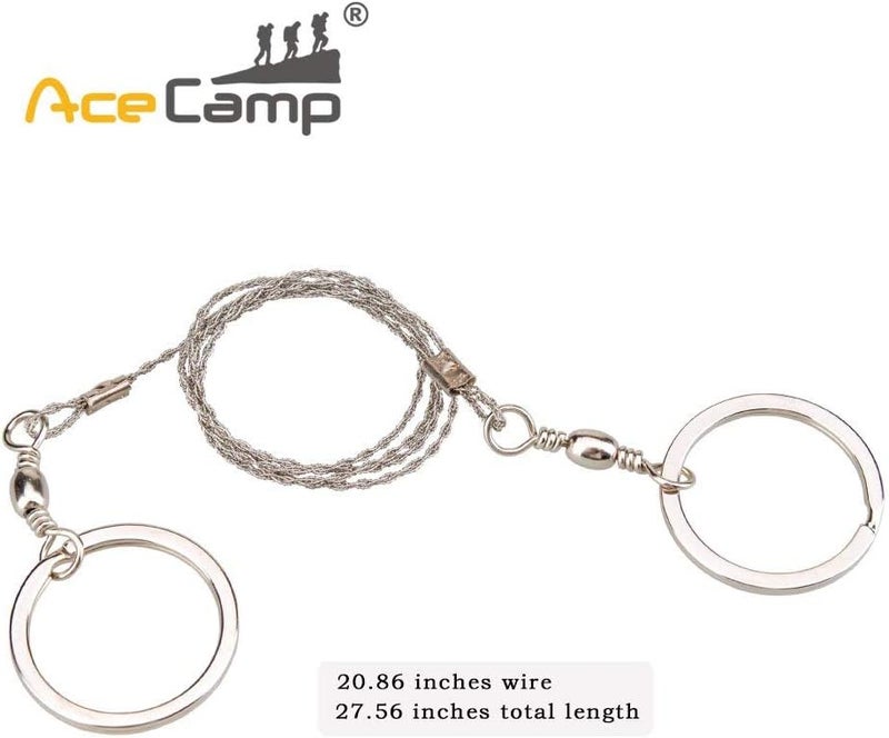 Ace Camp Stainless Steel Pocket Wire Saw, Compact Survival Hand Saw Tool, Portable Emergency Rope Handsaw Blade for Cutting Trees, Wood, Camping, Hiking, Outdoors - Image 1