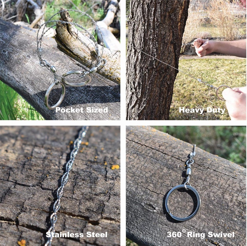 Ace Camp Stainless Steel Pocket Wire Saw, Compact Survival Hand Saw Tool, Portable Emergency Rope Handsaw Blade for Cutting Trees, Wood, Camping, Hiking, Outdoors - Image 3