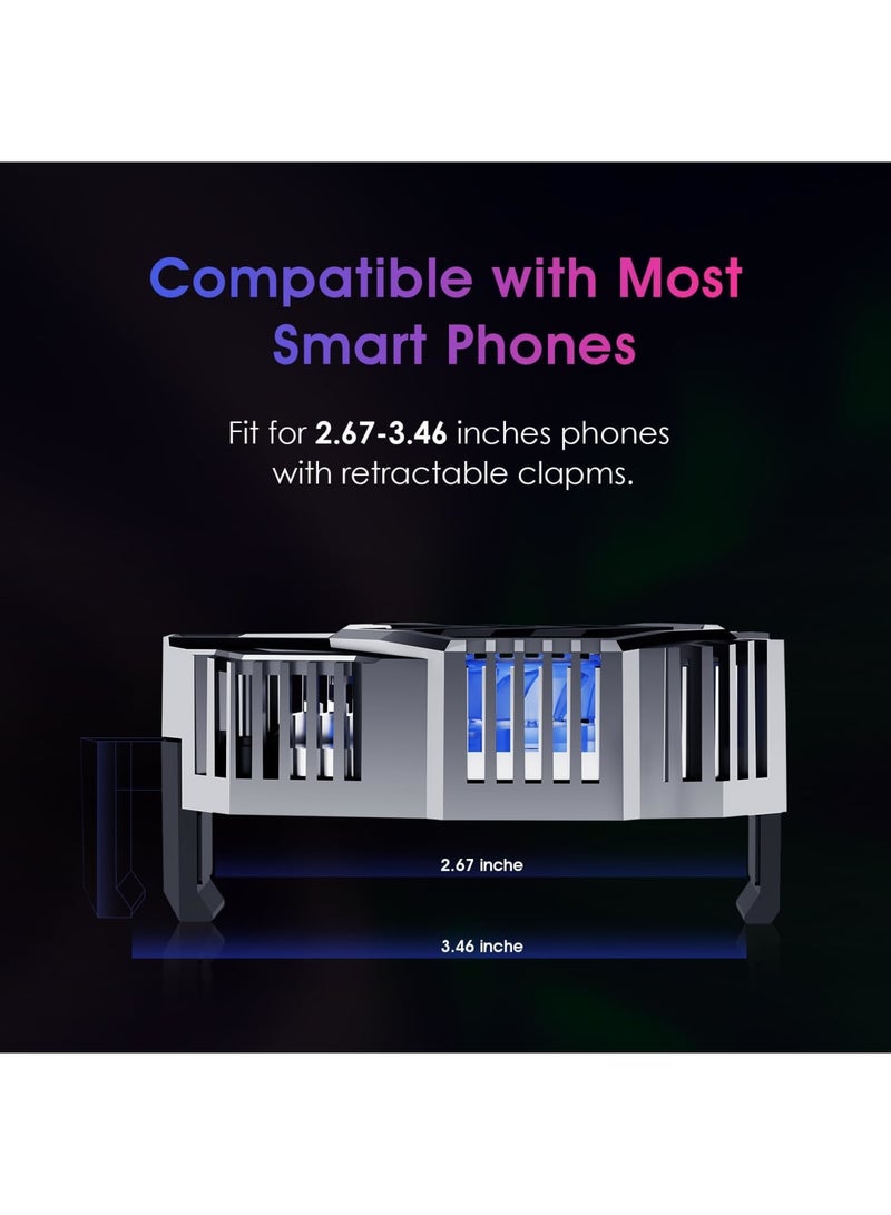 SYOSI Phone Cooler with Temperature Display - Advanced Cooling Technology, Twin Turbine Cooling, Ultra Silent, Compatible with 2.67-3.46 inch Smartphones, Cell Phone Radiator for Gaming, Live Streaming - Image 4