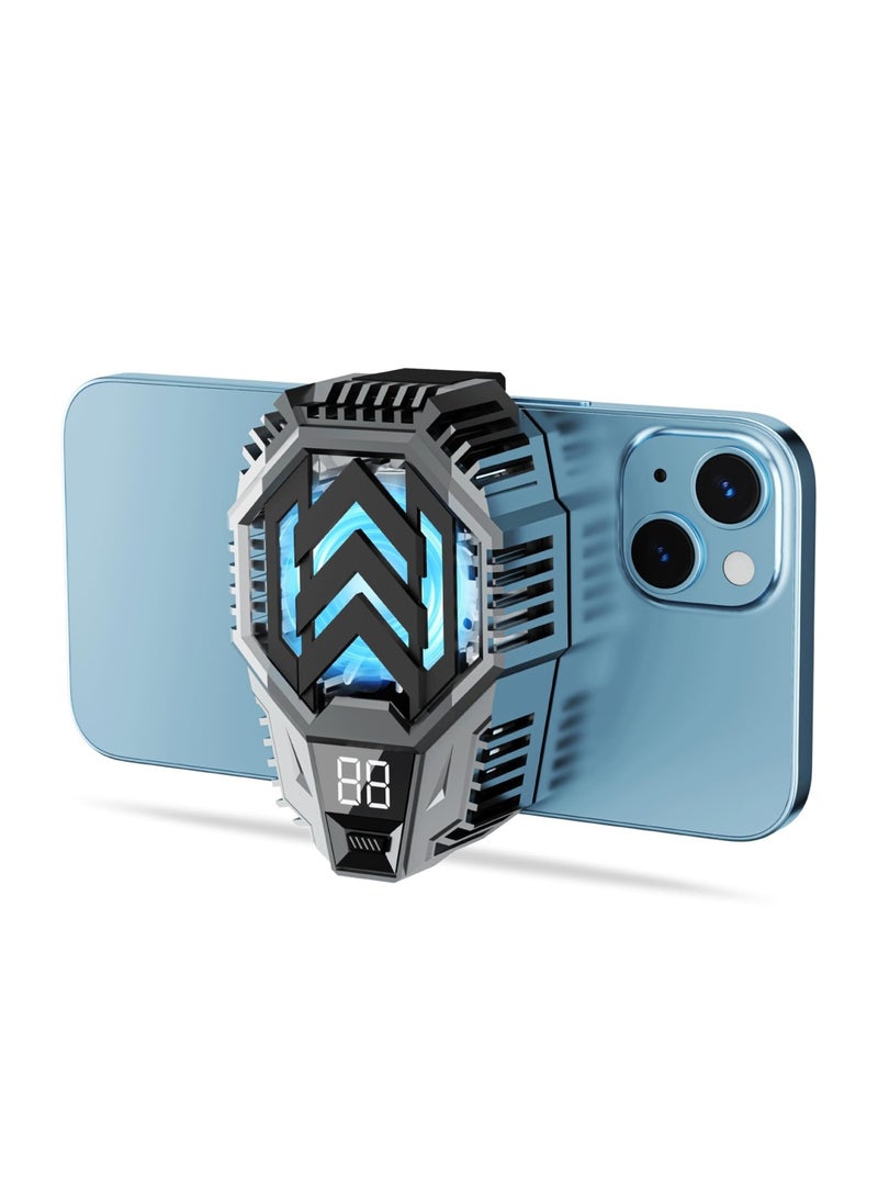 SYOSI Phone Cooler with Temperature Display - Advanced Cooling Technology, Twin Turbine Cooling, Ultra Silent, Compatible with 2.67-3.46 inch Smartphones, Cell Phone Radiator for Gaming, Live Streaming - Image 1