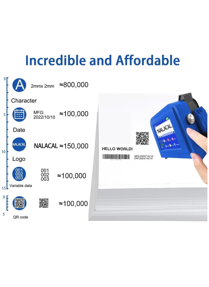 Mini Inkjet Printer for All Materials PC11 Plus, 26 Languages and Quick-Drying Ink Cartridge, Portable Pocket Marking Device for Date Time Barcode Logo Qrcode Batch Number Image Icons - Image 4