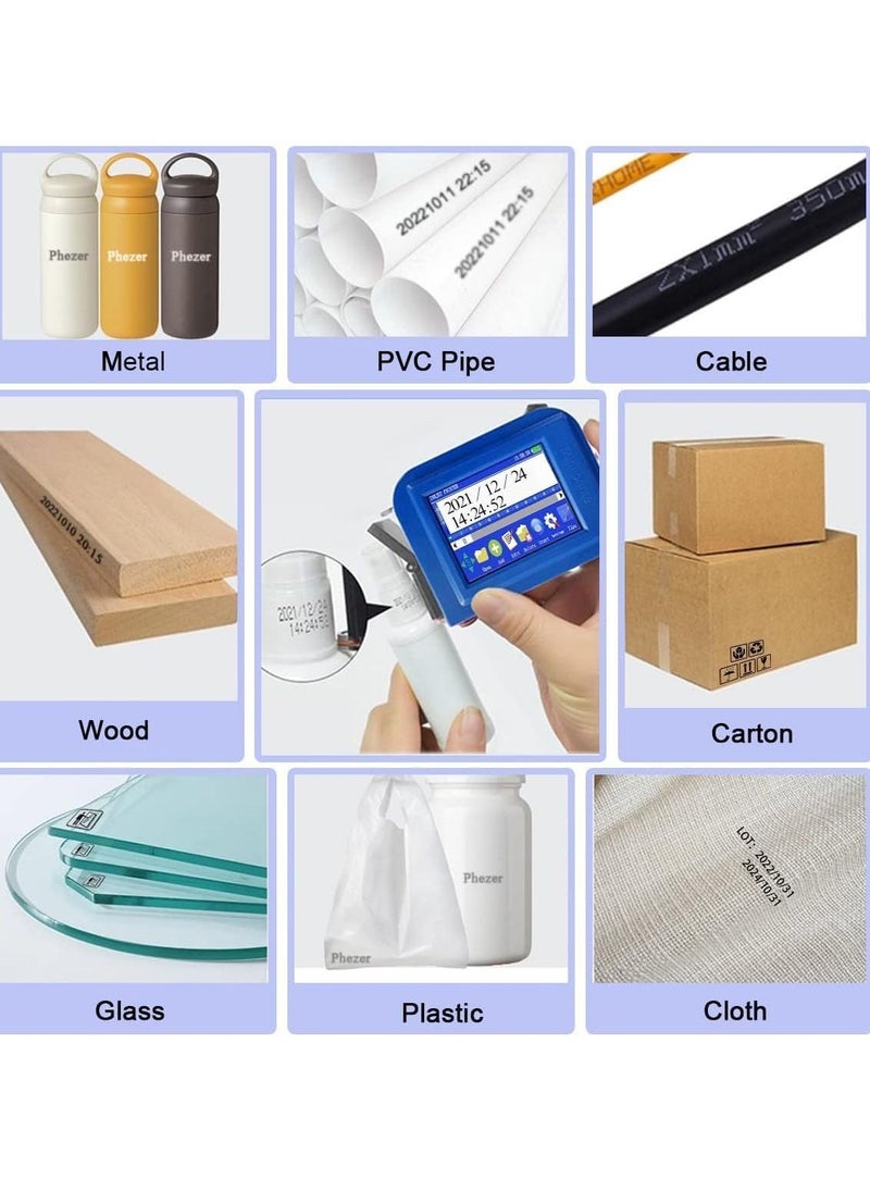 Mini Inkjet Printer for All Materials PC11 Plus, 26 Languages and Quick-Drying Ink Cartridge, Portable Pocket Marking Device for Date Time Barcode Logo Qrcode Batch Number Image Icons - Image 5