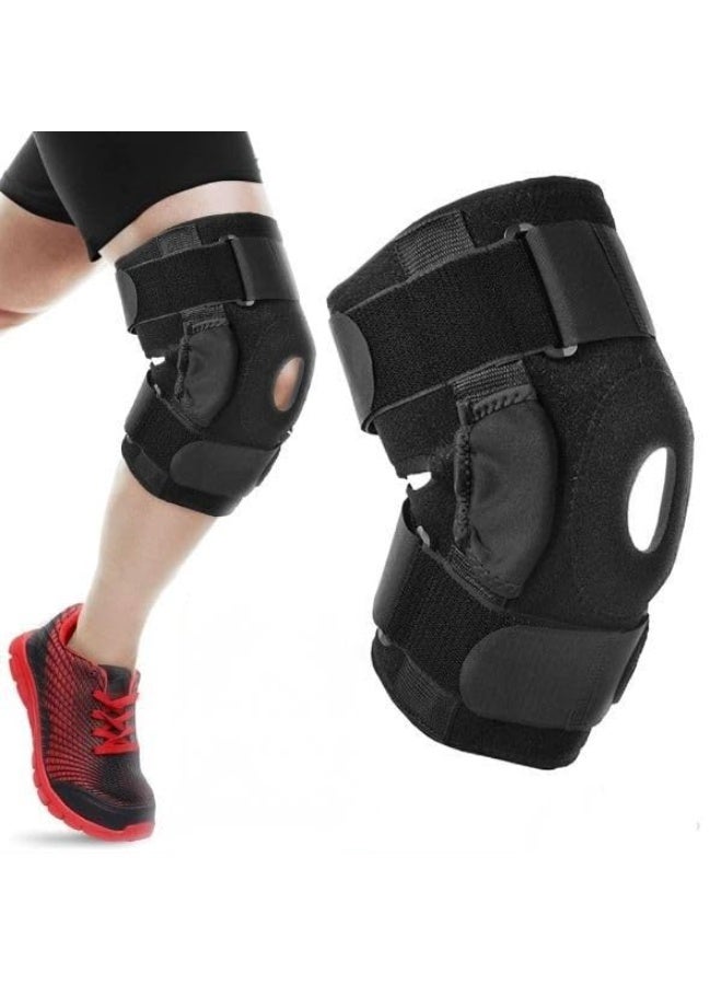 Open Patella Knee Brace with Double Aluminum Hinges - Adjustable Neoprene Support for ACL, Meniscus Tear & Knee Pain - Compression Sleeve for Sports & Rehab - Image 1