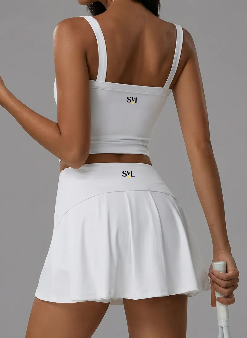 SVL White Women's Sports Top with Built-in Bra - White - SVL for Women | Best Price UAE