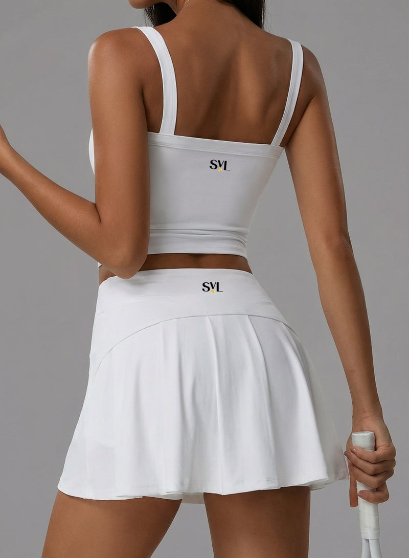 SVL Women's Sports Top with Built-in Bra - White - SVL - Image 3