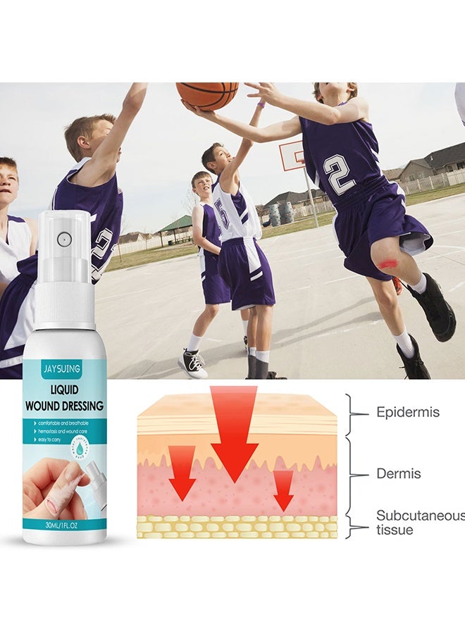 جايسوينغ بخاخ ضماد سائل مقاوم للماء - 30 مل جل شفاء سريع التجفيف للجروح - فيلم واقٍ قابل للتنفس للخدوش والإصابات الطفيفة - بخاخ ضماد سائل للجروح لإصلاح البشرة القابل للتنفس - Image 4