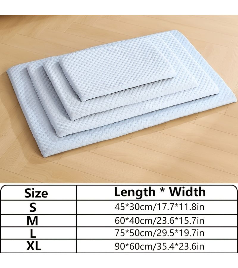 Large Grey Cooling Dog Bed With Memory Foam For Indoor Outdoor Use Breathable Washable Non Slip Summer Mat For Small Medium Large Dogs And Cats - Image 5