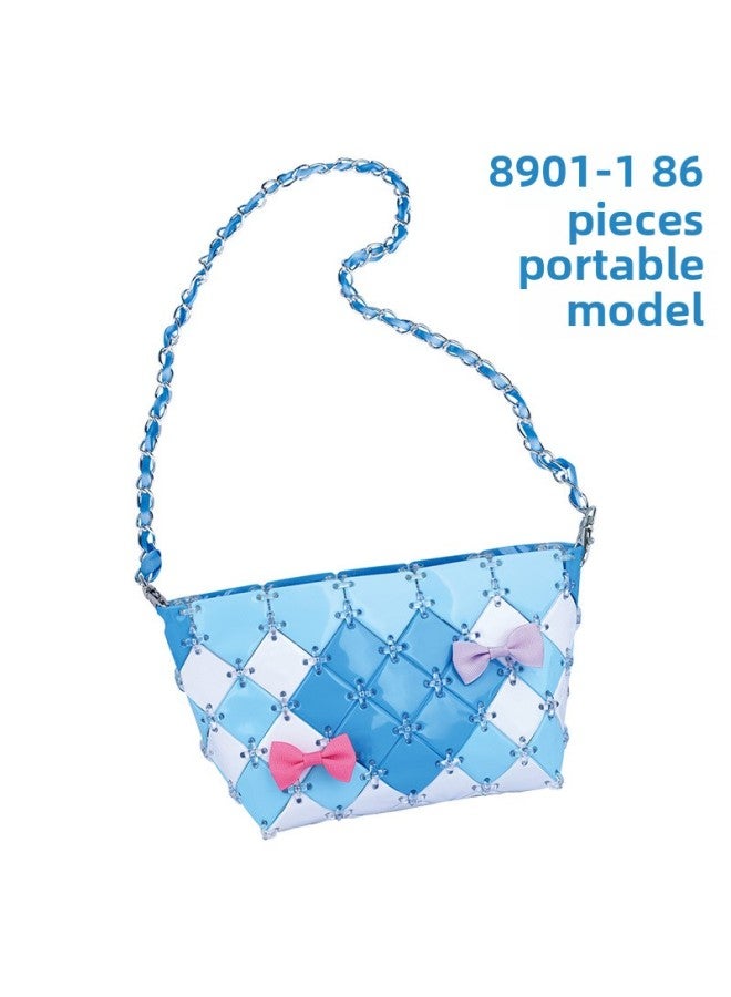 Children's Detachable Woven Shoulder Bag Handmade Material Bag Diy Handmade Bag Girl Gift Toy-Color:8901-1(86 Pieces)  - Image 1