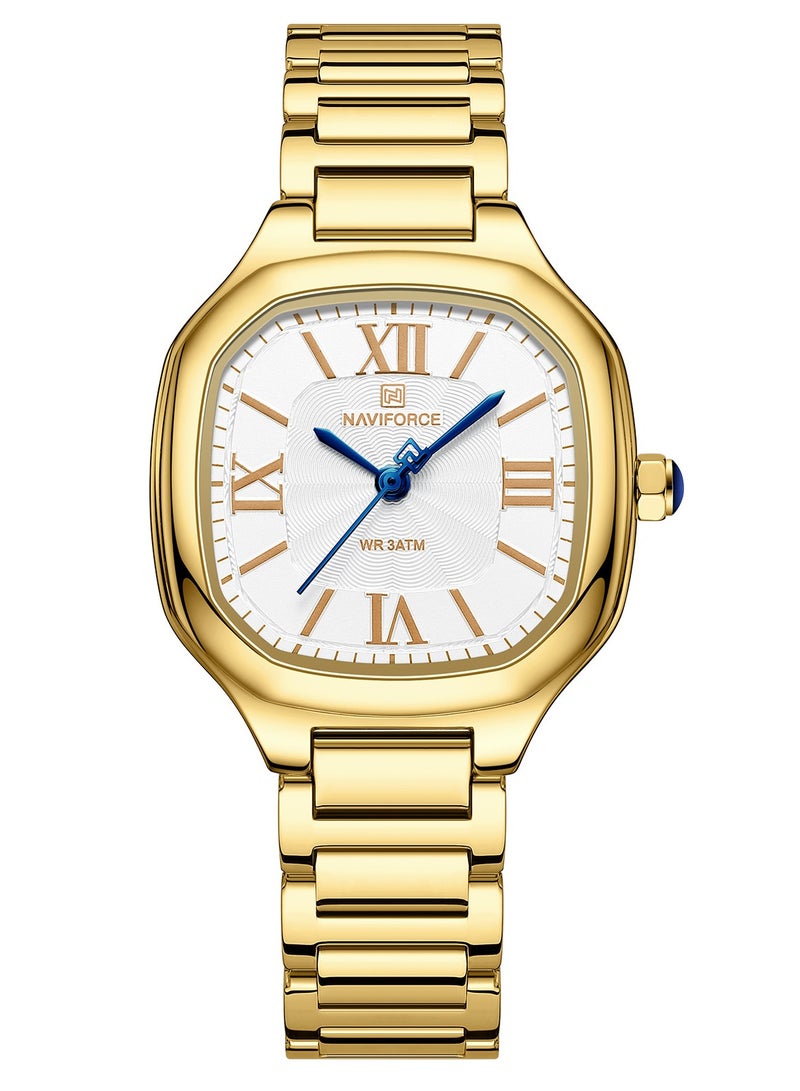 NAVIFORCE New Design Stainless Steel Analog Wrist Watch For Women NF5042 G/W/G - Image 1