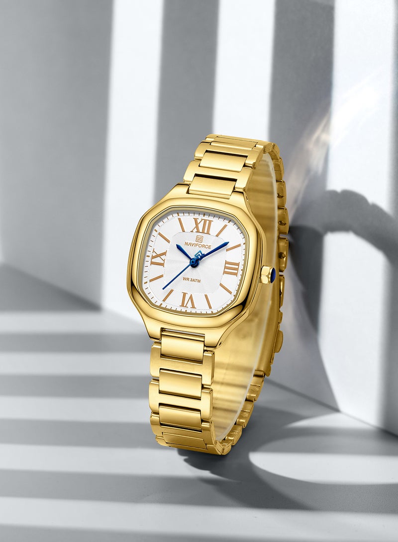 NAVIFORCE New Design Stainless Steel Analog Wrist Watch For Women NF5042 G/W/G - Image 3