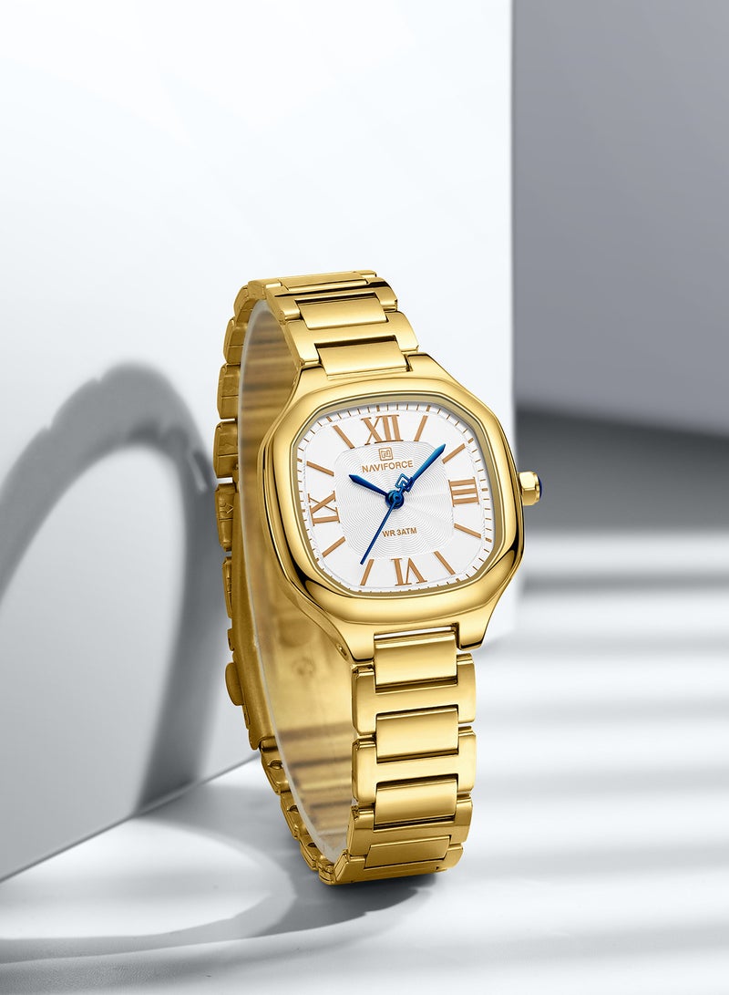 NAVIFORCE New Design Stainless Steel Analog Wrist Watch For Women NF5042 G/W/G - Image 4