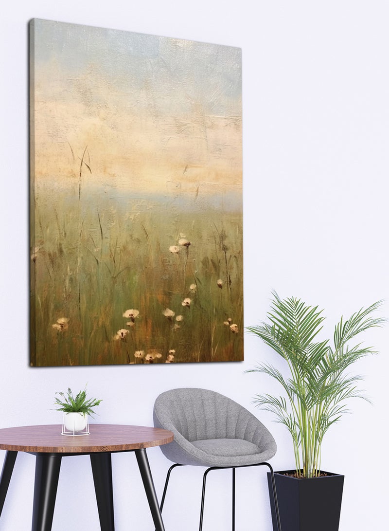 LOWHA Canvas Wall Art Stretched Over Wooden Frame with Flowers Field Painting - Image 3