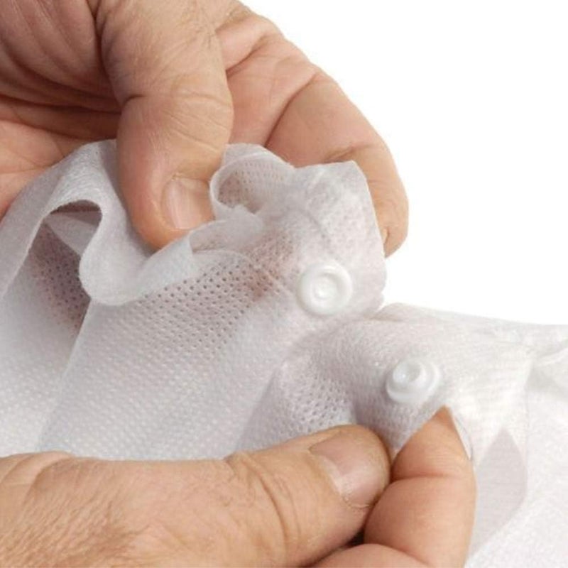 Greenour Disposable Lab Coats for Adults Pack of 10 White Coat 3 Pockets with Knitted Cuffs and Collar (Small-2XL) - Image 5