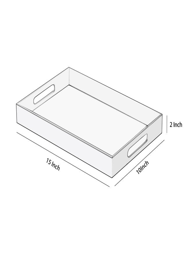 KEVJES Glossy White Acrylic Serving Tray with Handles-Butler Trays for Coffee Table, Snacks,Breakfast in Bed, Kitchen Countertop,Vanity,Makeup Organizer,Ottoman (White, 10x15 Inch) - Image 5