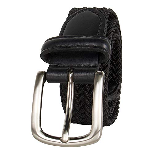 Dockers Big Boys' Braided Elastic-Web Stretch Belt, Black, Medium - Image 1