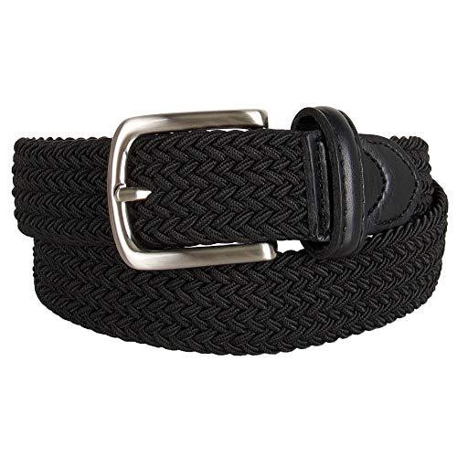Dockers Big Boys' Braided Elastic-Web Stretch Belt, Black, Medium - Image 2