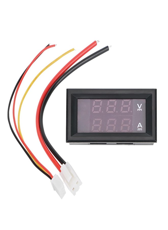 Mini Digital Voltmeter Ammeter Volt Ampere Meter Voltmeter Current Meter Amperemeter Voltage Indicator Tester DC 100V 10A with Cable 