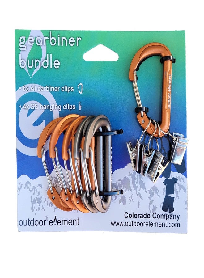 Outdoor Element Heavy Duty Gearbiner Clips - 2" Small Aluminum Carabiner with Hanging Clips - Small Keychain Survival Gear Carabiner for Hanging Keys, Bags and Camping Accessories - Pack of 6 - Image 4