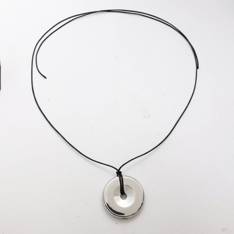 Generic Fashionable Unisex Leather Cord Bottle Pendant Necklace Ring 