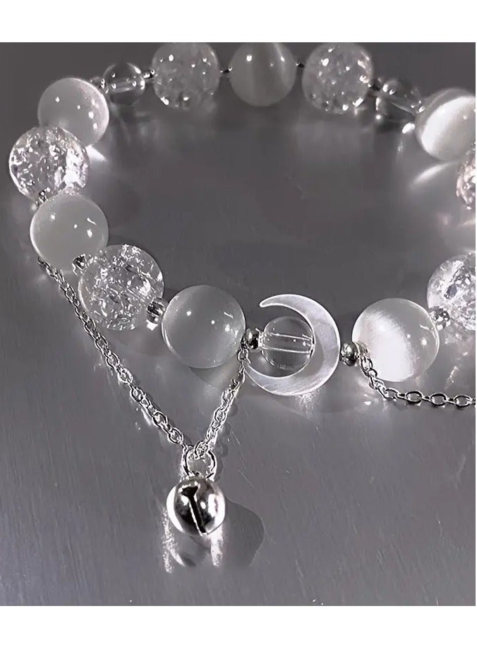 Goolsky Moon pendant imitation opal bead bracelet, a birthday gift for a friend. Exclusive gift for Valentine's Day - Image 1