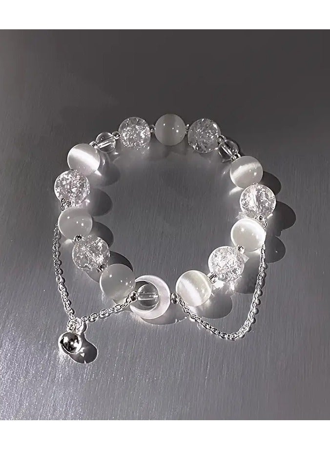 Goolsky Moon pendant imitation opal bead bracelet, a birthday gift for a friend. Exclusive gift for Valentine's Day - Image 4