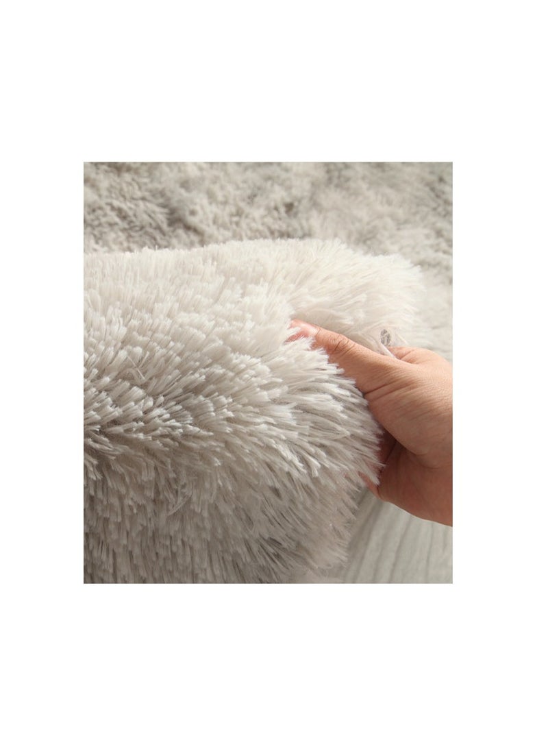 Modern Wool Fluffy Floor Mat Carpet with Anti slip High Pile Bottom with Upgraded Foam (Size 120×160CM)