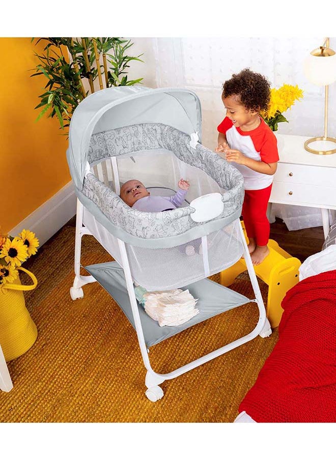 Bright Starts Winnie the Pooh Slumber Party Soothing Bassinet – Portable with Soothing Vibrations, Gender-Neutral Design, for Newborns  - Image 5