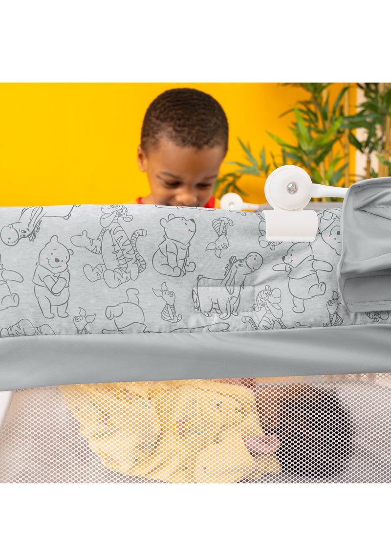 Bright Starts Winnie the Pooh Slumber Party Soothing Bassinet – Portable with Soothing Vibrations, Gender-Neutral Design, for Newborns  - Image 2