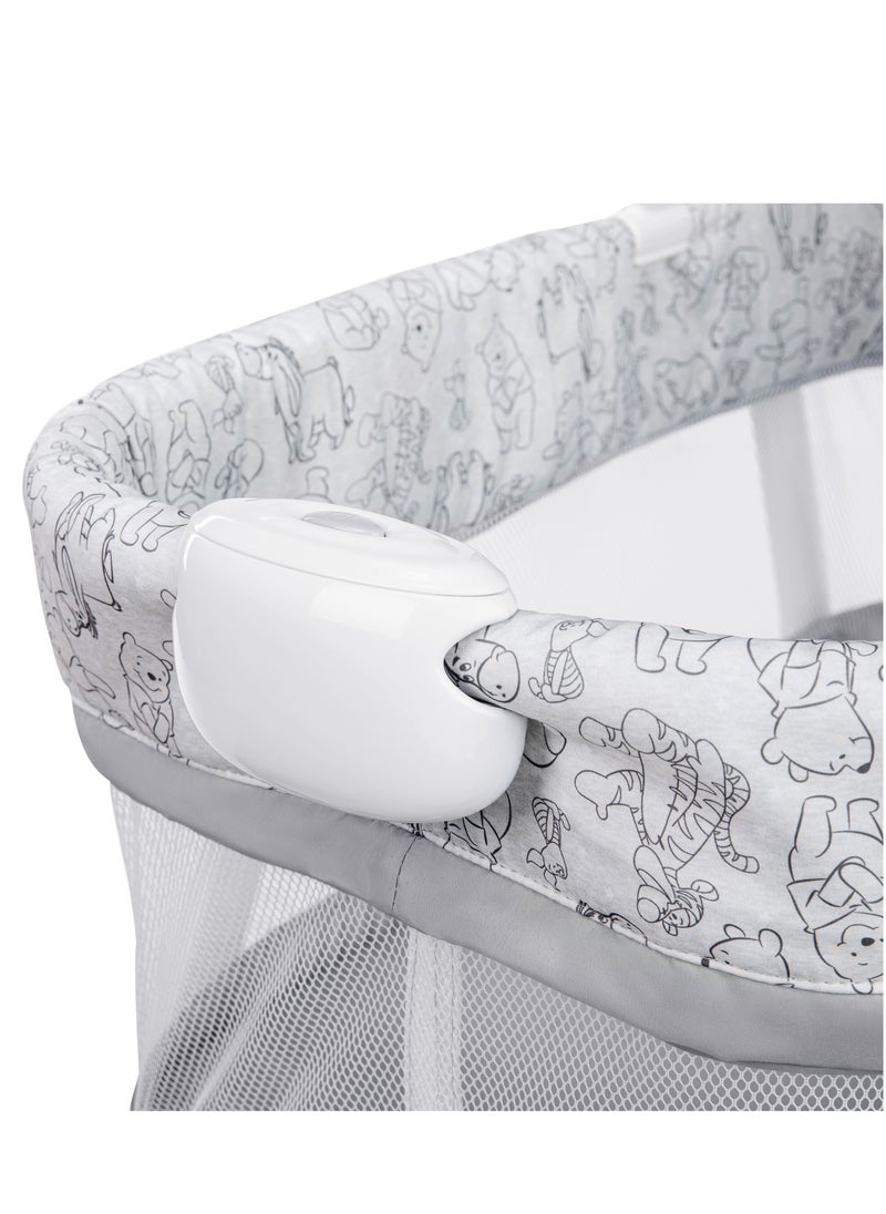 Bright Starts Winnie the Pooh Slumber Party Soothing Bassinet – Portable with Soothing Vibrations, Gender-Neutral Design, for Newborns  - Image 4