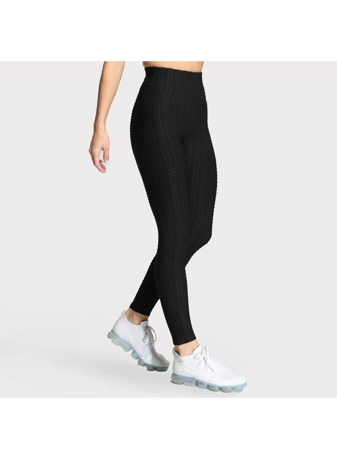 Aoxjox Women's High Waisted Yoga Pants Workout Buttery Soft Trinity Full Length Leggings, Black, M - Image 3