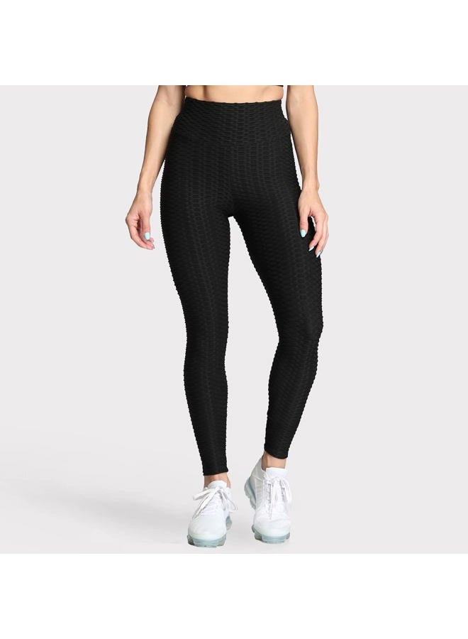 Aoxjox Women's High Waisted Yoga Pants Workout Buttery Soft Trinity Full Length Leggings, Black, M - Image 2
