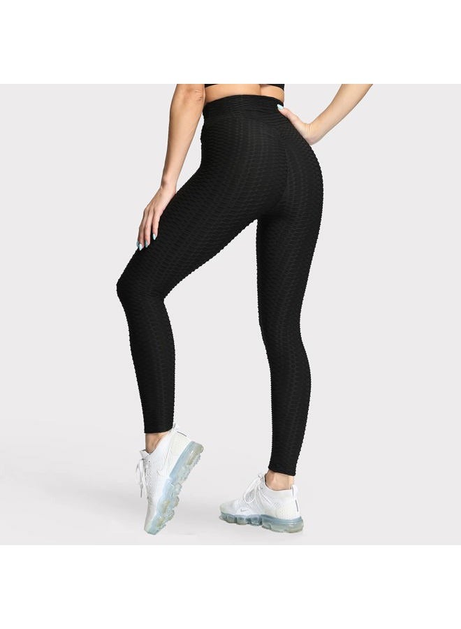 Aoxjox Women's High Waisted Yoga Pants Workout Buttery Soft Trinity Full Length Leggings, Black, M - Image 5