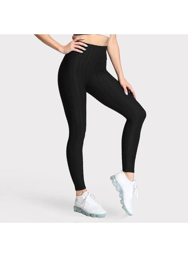 Aoxjox Women's High Waisted Yoga Pants Workout Buttery Soft Trinity Full Length Leggings, Black, M - Image 4
