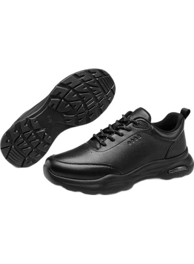 Strongman Business Casual Shoes Top Layer Cowhide Sports Shoes Breathable Lightweight Fashion Men'S Shoes Jda351337 Black 42 - Image 1