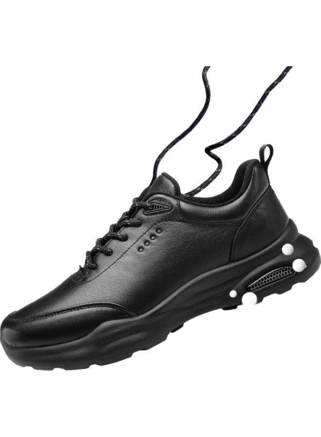 Strongman Business Casual Shoes Top Layer Cowhide Sports Shoes Breathable Lightweight Fashion Men'S Shoes Jda351337 Black 42 - Image 2