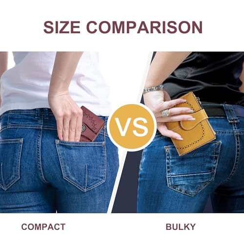 Tipmile Small Wallet for Women Bifold RFID Blocking Card Holder Leather Wallets with Zipper Coin Pocket - Image 4
