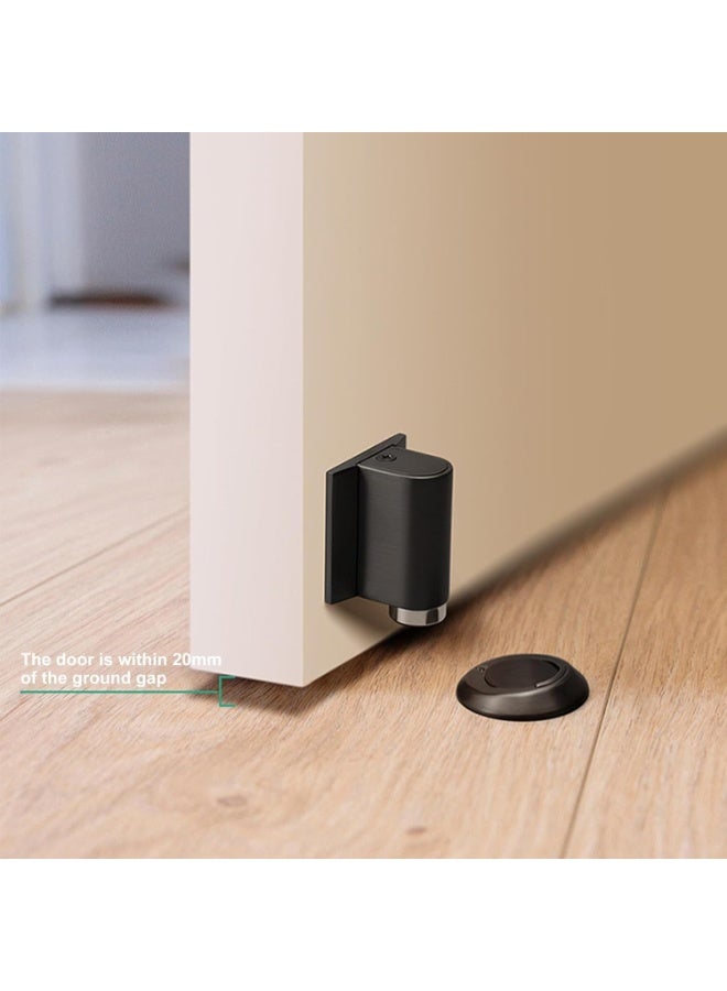 Arabest Magnetic Door Stopper, Door Stops Indoors, No Drilling Silent Mechanical Floor Doorstop, New Floor Wedge Magnet Silent Stopper Indoors with Self Adhesive Stickers for Home Office Patio (Grey) - Image 3