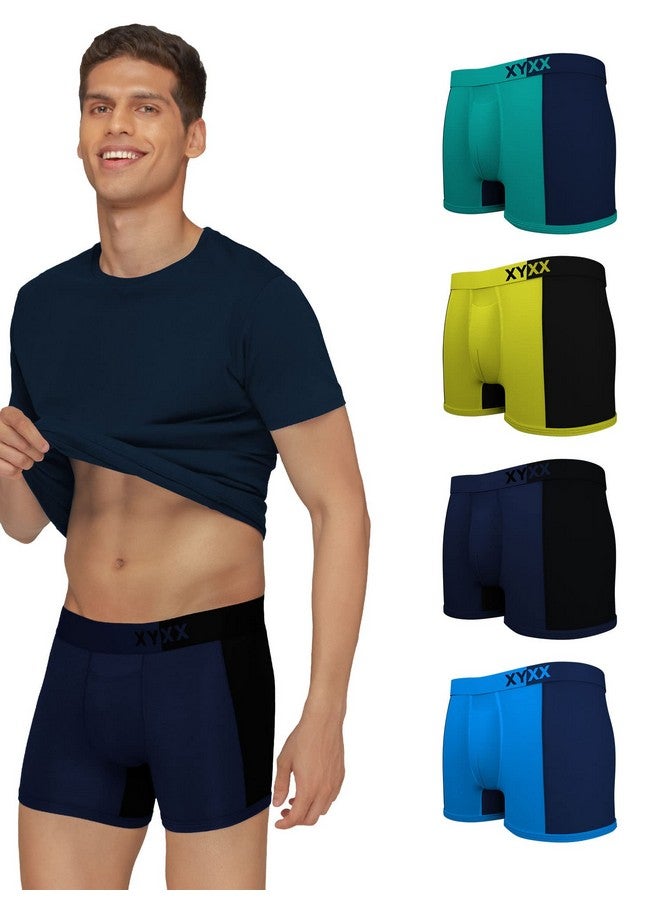 XYXX Men's Modal Solid Trunks (Pack of 5) (XYTRNK5PCKN114_Brilliant Blue Lime Punch Navigate Iris & Black_M) - Image 1