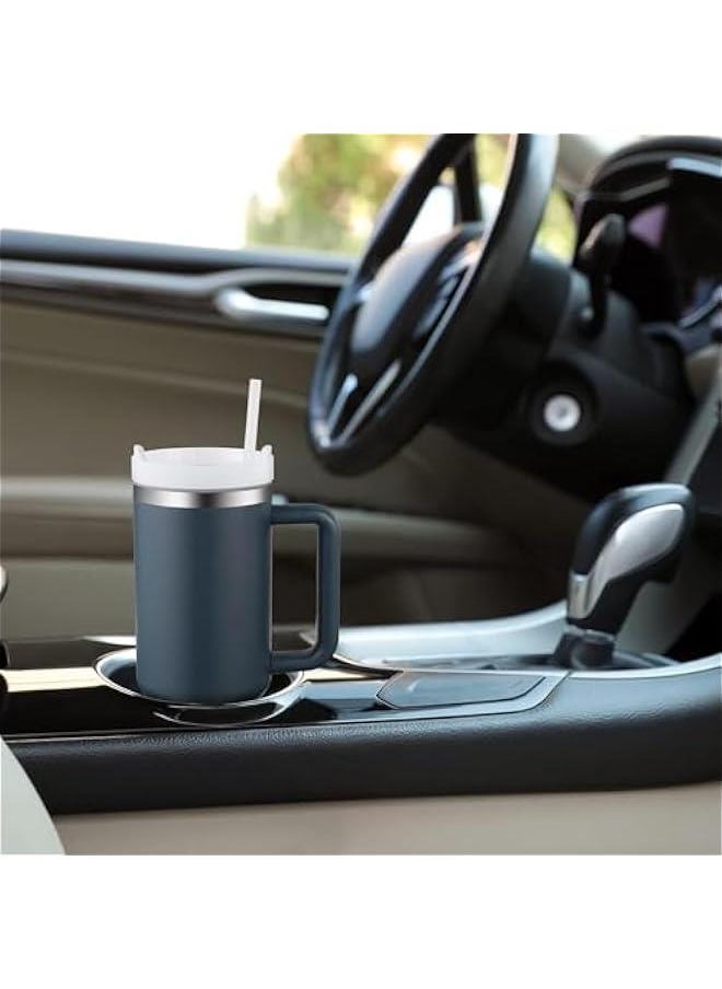 HOOKOR 40oz Tumbler with Handle and Straw Lid, Stainless Steel Vacuum Insulated Tumbler for Water Iced Tea of Coffee, Keeps Cold for 12 Hours or Hot for 6 Hours (Dark Blue)  - Image 5