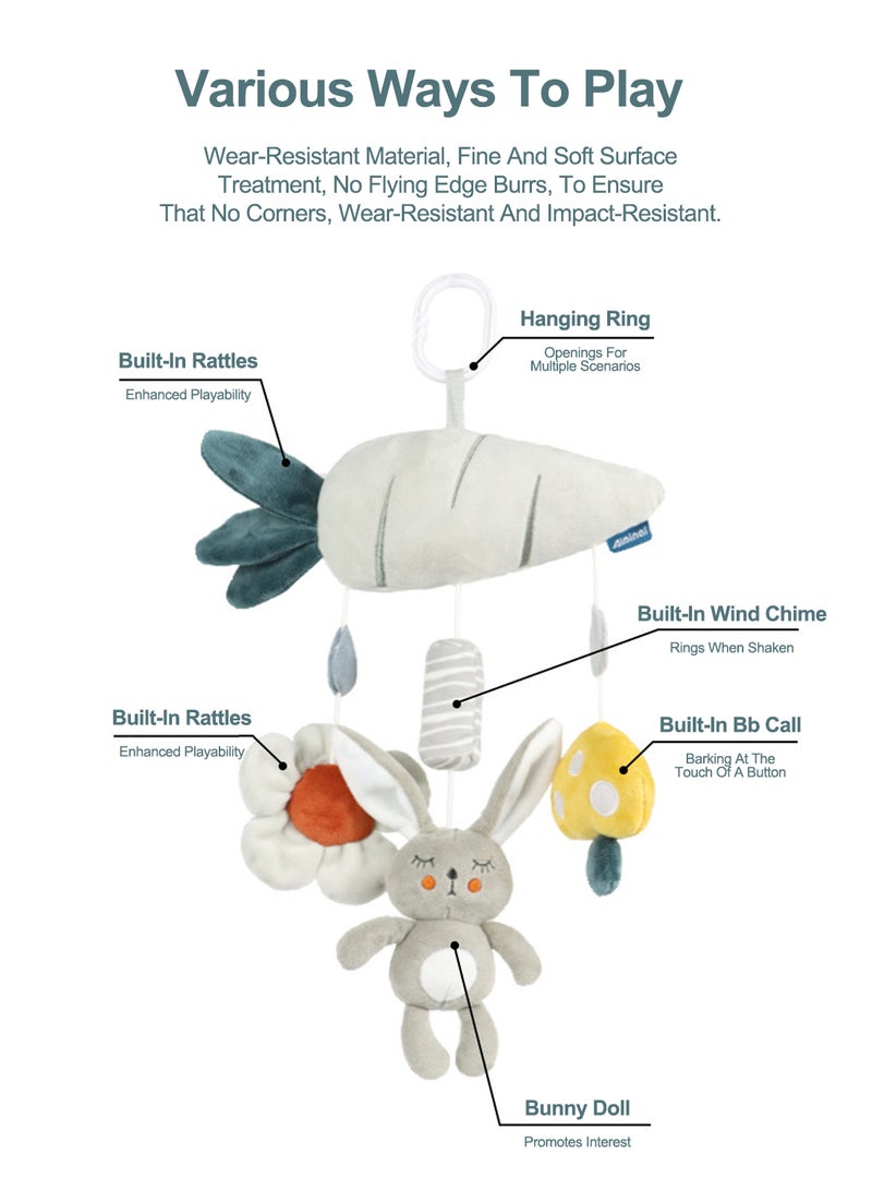 ما بيبي طفل رضيع سرير الجرس كرسي هزاز قلادة الرياح الجرس للأطفال حديثي الولادة لعبة تعليمية مهدئا 0-1 سنة - Image 4