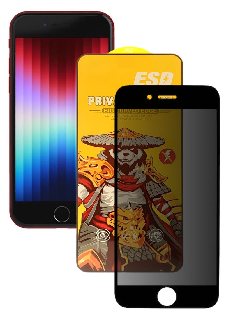 ESD Tempered Dustproof Privacy Glass Screen Protector Compatible For iPhone SE - Image 1