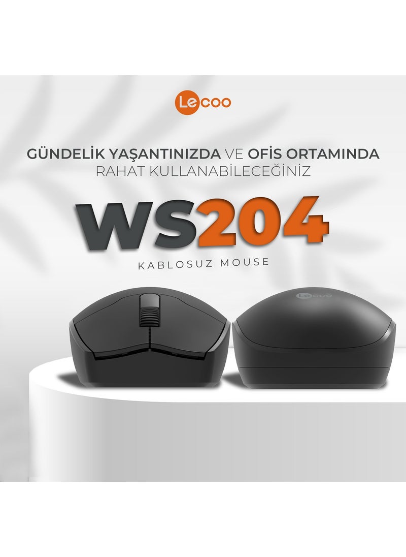lecoo - WS204 Wireless 1200DPI 3-Button Optical Black Mouse - Image 1